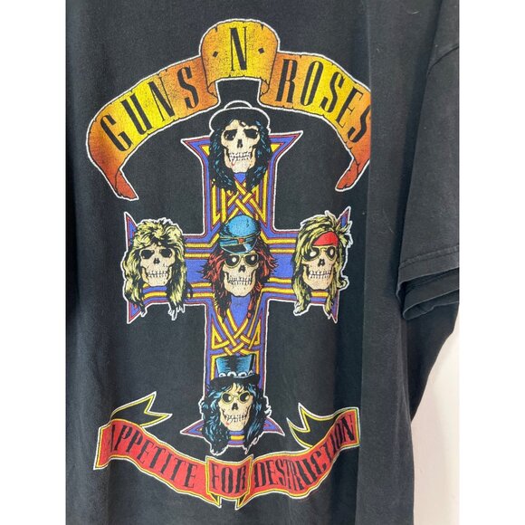 Guns N Roses Graphic Band Tee T-shirt 2X Men's Distressed Destroyed Axl Rose - Picture 5 of 5